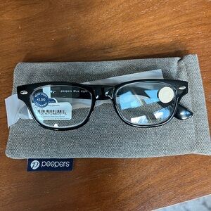 Peepers Black Clark Reading Glasses 2.00